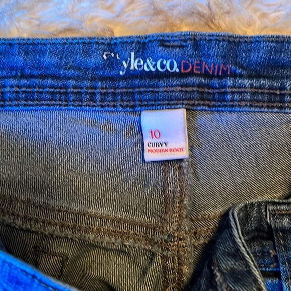 Style and Company/Macy’s house brand, size 10, curvy, modern boot cut jeans - Picture 1 of 3